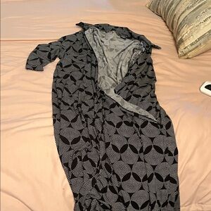 Elegant Black and Gray Women's wrap dress